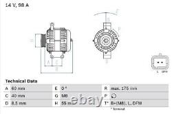 Genuine BOSCH Alternator for Renault Megane 16V F4R746 2.0 Litre (1/2002-8/2003)