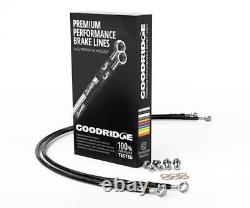 Goodridge Stainess Steel Brake Hoses Black Renault Clio Sport 182 04 on