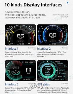 HUD Smart Gauge OBD2 + GPS + Slope Meter Speed RPM Oil Temp EGT Voltage Alarm