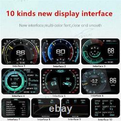 HUD Smart Gauge OBD2 + GPS + Slope Meter Speed RPM Oil Temp EGT Voltage Alarm