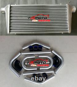 KIT BLUE piping 76mm pipe + 600x300x76mm Universal FMIC Aluminum Intercooler 3