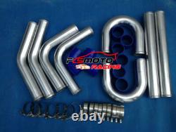 KIT BLUE piping 76mm pipe + 600x300x76mm Universal FMIC Aluminum Intercooler 3