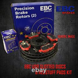NEW EBC 280mm FRONT USR SLOTTED BRAKE DISCS AND REDSTUFF PADS KIT KIT10900
