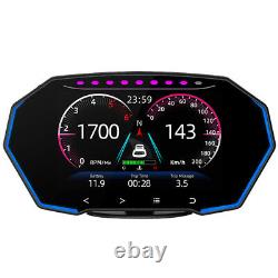 OBD2 GPS Car Head Up Display HUD Smart Gauge Speedometer Water Oil Temp Alarm