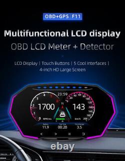 OBD2 GPS Car Head Up Display HUD Smart Gauge Speedometer Water Oil Temp Alarm