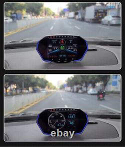 OBD2 GPS Car Head Up Display HUD Smart Gauge Speedometer Water Oil Temp Alarm