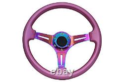 Pink Neo Chrome TS Aftermarket sports steering wheel 350mm 6x70mm