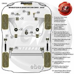 Powerflex Black FrArm Bushes Camber Adjust For Renault Clio3 Sport 197/200 05-12