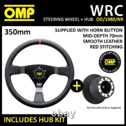 RENAULT CLIO RS SPORT 06-08 OMP 350mm WRC SMOOTH LEATHER STEERING WHEEL & HUB