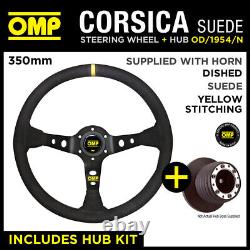 RENAULT CLIO RS SPORT 06-08 OMP CORSICA 350mm SUEDE LEATHER STEERING WHEEL & HUB