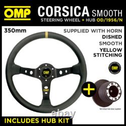 RENAULT CLIO RS SPORT 15mm 08-12 OMP CORSICA 350mm SMOOTH LEATHER STEERING WHEEL