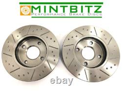 Renault Clio 172 182 Cup Sport Front Dimpled Grooved Brake Discs and Mintex Pads
