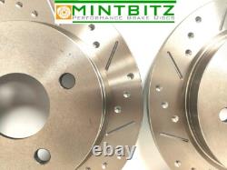 Renault Clio 172 182 Cup Sport Front Dimpled Grooved Brake Discs and Mintex Pads
