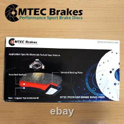 Renault Clio 172 182 Cup Sport Front Drilled Grooved Brake Discs and MTEC Pads