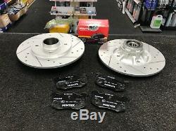 Renault Clio 172 Sport Rear Brake Disc Cross Drilled Grooved Brembo Pads