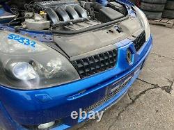 Renault Clio Mk2 Rs Sport Fl 2005 Front Bumper Complete Grills Fog Arctic Blue