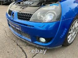 Renault Clio Mk2 Rs Sport Fl 2005 Front Bumper Complete Grills Fog Arctic Blue