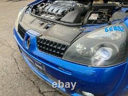 Renault Clio Mk2 Rs Sport Fl 2005 Front Bumper Complete Grills Fog Arctic Blue