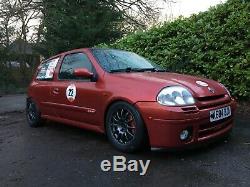 Renault Clio Phase 1 Flame Red 172 Sport Hill Climb Race Car including Trailer