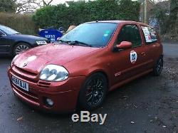 Renault Clio Phase 1 Flame Red 172 Sport Hill Climb Race Car including Trailer