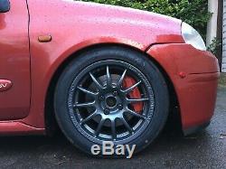 Renault Clio Phase 1 Flame Red 172 Sport Hill Climb Race Car including Trailer