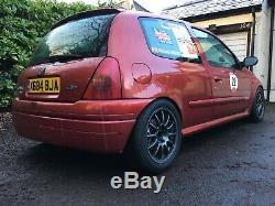 Renault Clio Phase 1 Flame Red 172 Sport Hill Climb Race Car including Trailer