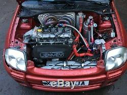 Renault Clio Phase 1 Flame Red 172 Sport Hill Climb Race Car including Trailer