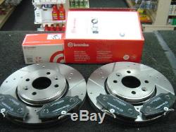 Renault Clio Sport 172 182 Brake Disc Brake Pads Brembo Drilled Grooved Front