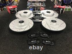 Renault Clio Sport 172 Brake Disc Cross Drilled Grooved Brembo Pads Front Rear