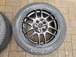 Renault Clio Sport Oz F1 Alloy Wheels Black 15 Uniroyal Rain Tyres 195/50/15