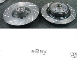 Renault Megane Sport 225 Brake Disc Rear Cross Drilled Grooved Rear