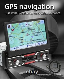 Retractable Screen Car Radio GPS Navi BT Video Player MP5 Stereo FM USB SD RDS