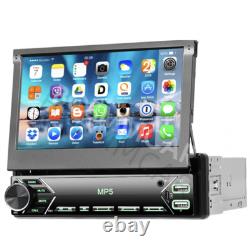 Single 1 DIN 7in Flip Out Touch Screen Car Stereo Radio Bluetooth MP5 Player