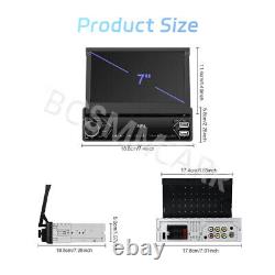 Single 1 DIN 7in Flip Out Touch Screen Car Stereo Radio Bluetooth MP5 Player