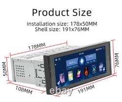 Single 1 Din Car Stereo Radio Android 12 GPS Navi WiFi Bluetooth FM Video Player