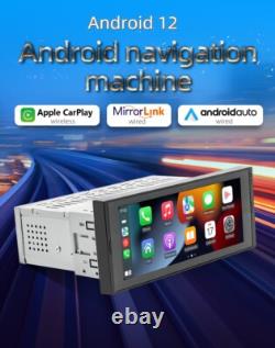 Single 1 Din Car Stereo Radio Android 12 GPS Navi WiFi Bluetooth FM Video Player