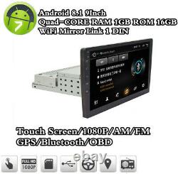 Single 1Din Android 8.1 9inch Quad Core Car Stereo MP5 Player GPS FM Radio WiFi