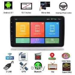 Single DIN 10in Car Stereo Multimedia Player Android 9.1 GPS WiFi MP5 Player 16G