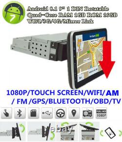 Single Din 9in Android8.1 Car Stereo Radio WIFI Bluetooth MP5 Player GPS Sat Nav