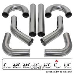 Universal 3.0 76mm Aluminum Intercooler Pipe + BOV Turbo Blow Off Valve Kit BL