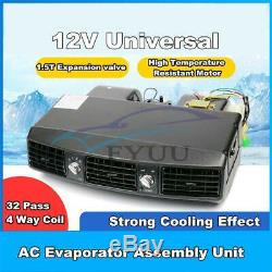 Universal 3-Speed 12V A/C 32 Pass Evaporator Compressor Air Conditioner 80W 15A