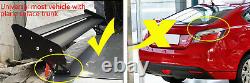 Universal Aluminum Adjustable Double Deck GT Rear Trunk Wing Spoiler Silver T3