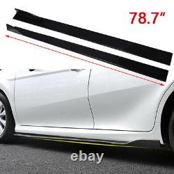 Universal Car Front Bumper Lip Spoiler Splitter +78.7 Side Skirts Extensions BK